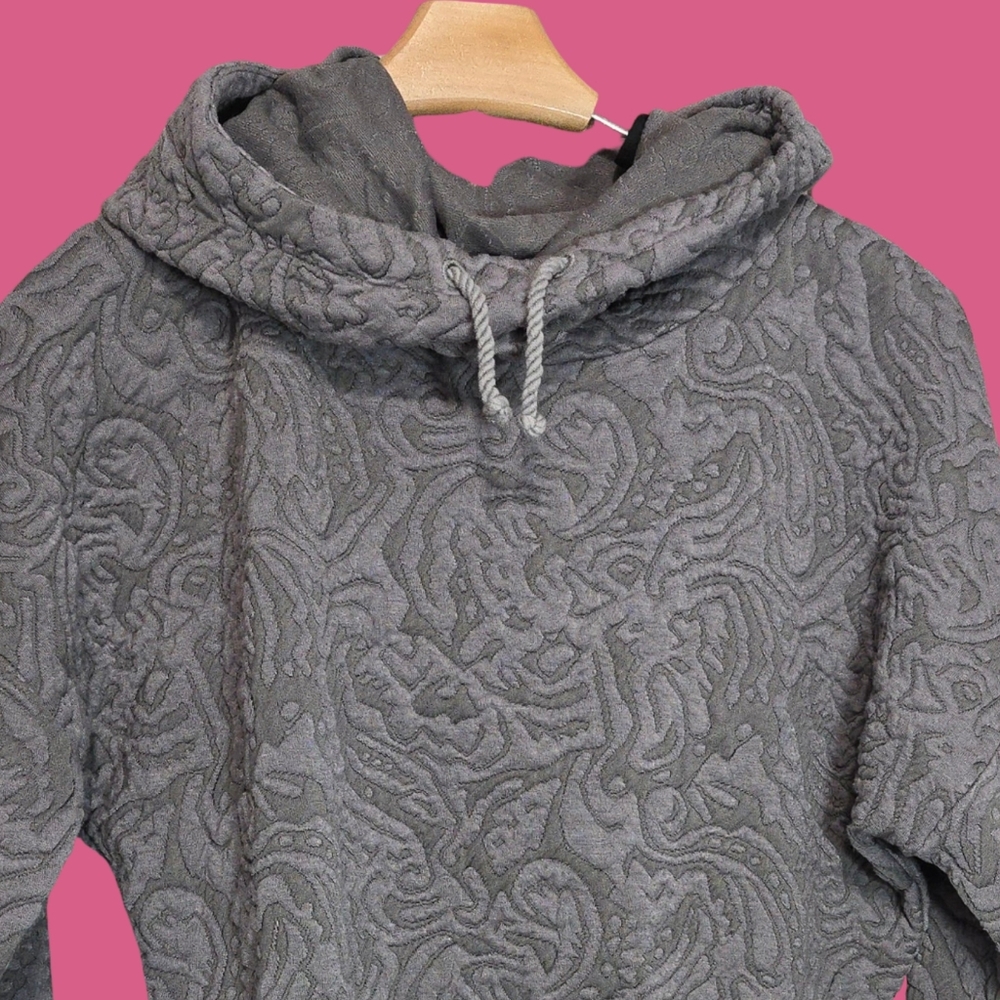Merrell Gray Patterned Cowl Neck Sweater